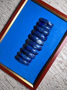 синій дизайн на типсах